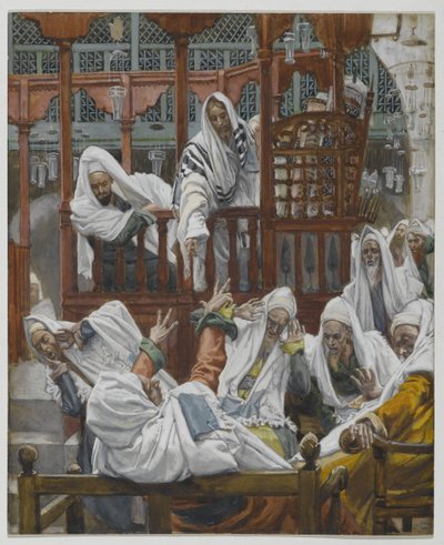 The Possessed Man in the Synagogue, illustration from The Life of Our Lord Jesus Christ by James Jacques Joseph Tissot