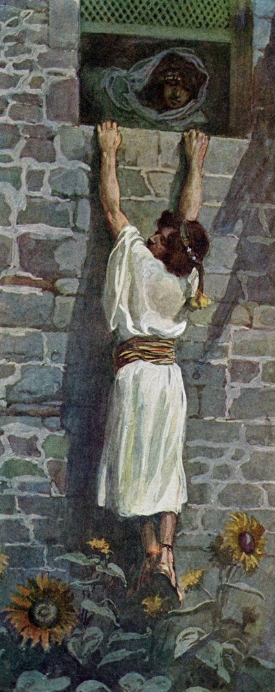 David makes his escape by J James Tissot - Bible by James Jacques Joseph after Tissot