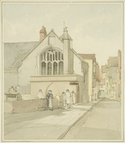 Steep Street and the top of Queen Street [later Christmas Steps] with the Chapel of the Three Kings of Cologne by James Johnson