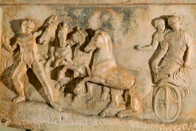 Ancient relief from Phaleron depicting Echelos delivering Basile from the underworld by James L Stanfield