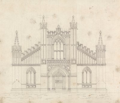 Preparatory drawing for Design 11, Plate 9 of A Collection of Designs for Rural Retreats by James Malton