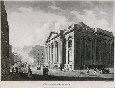 The Royal Exchange (now City Hall), Cork Hill, Dublin by James Malton