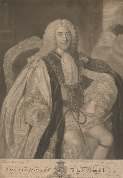 Thomas Pelham-Holles, 1st Duke of Newcastle upon Tyne and 1st Duke of Newcastle under Lyme by James McArdell
