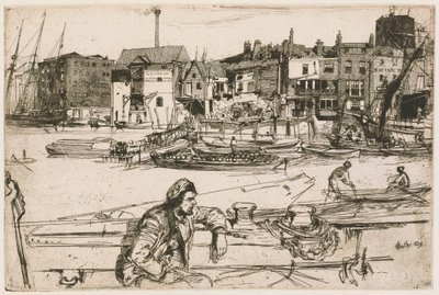 Black Lion Wharf, from the Thames Set (A Series of Sixteen Etchings of Scenes on the Thames and Other Subjects) by James McNeill Whistler