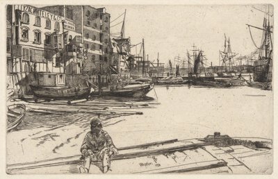 Eagle Wharf (Tyzac, Whiteley & Co.), from the Thames Set (A Series of Sixteen Etchings of Scenes on the Thames and Other Subjects) by James McNeill Whistler