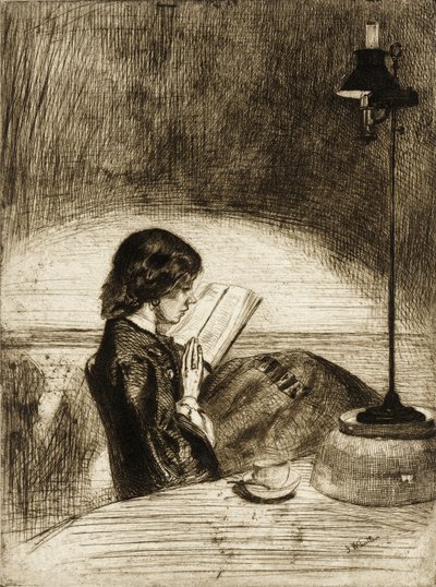 Reading by Lamplight by James McNeill Whistler
