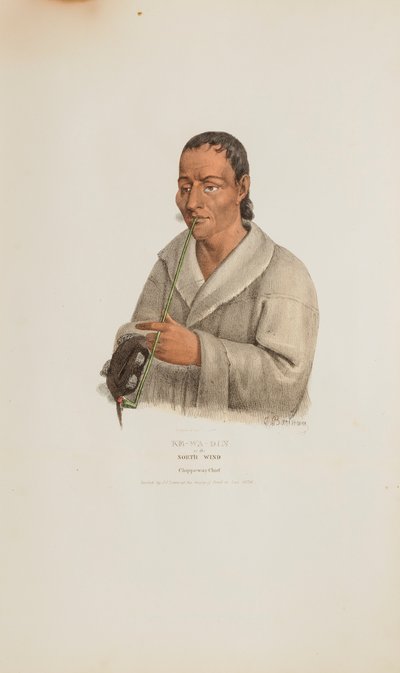 KE-WA-DIN or the North Wind; A Chippeway Chief, from The Aboriginal Portfolio by James Otto Lewis