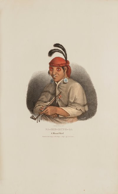 NA-SHE-MUNG-GA, A Miami Chief, from The Aboriginal Portfolio by James Otto Lewis