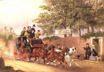 A Mail Coach Passing Travellers on a Road by James Pollard
