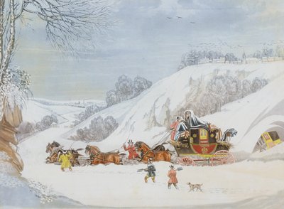A Mail in Deep Snow, engraved by George Hunt by James Pollard