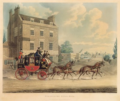 Quicksilver Royal Mail Passing the Star and Garter at Kew Bridge by James Pollard
