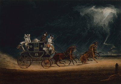 The Mail Coach in a Thunderstorm on Newmarket Heath by James Pollard