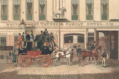 White Horse Tavern and Hotel, Fetter Lane, London by James Pollard
