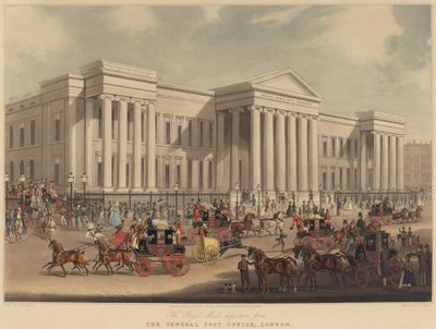 The Royal Mails Departure from the General Post Office, London by James Pollard after R.G. Reeve