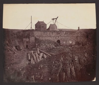 “Remains of the Malakoff Tower”. [Crimean War. Ruins of the Malakoff Fort with gun emplacement, after the capture of Sevastopol by French, British and Turkish troops] by James Robertson