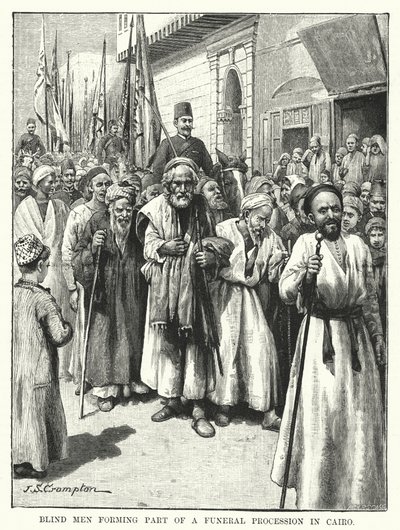 Blind Men forming Part of a Funeral Procession in Cairo by James Shaw Crompton