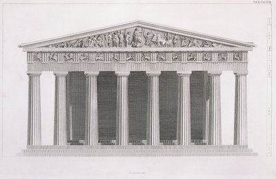 Front elevation of a classical building, Volume II, Chapter I, Plate III, from 