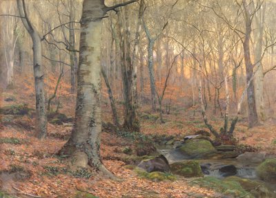 Russet and Gray: a Welsh Beechwood by James Thomas Watts
