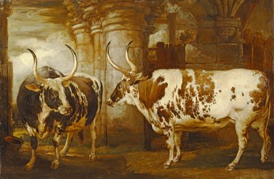 Portraits of Two Extraordinary Oxen, the Property of the Earl of Powis by James Ward