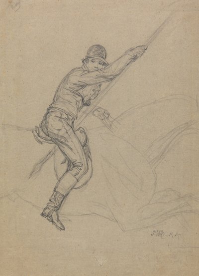 Sir Charles Blunt Hunting the Boar and Escaping from the Tiger: a study for one of a set of four paintings made in 1815 by James Ward