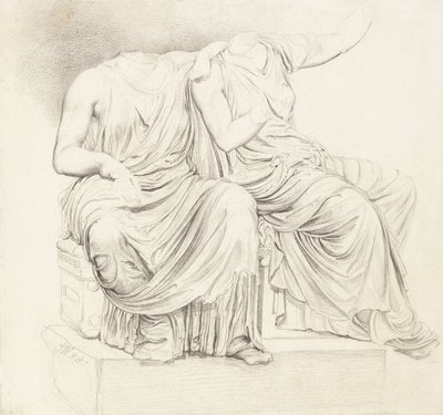Study of Two Headless Classical Statues by James Ward