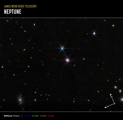 Neptune Wide Field by James Webb Space Telescope (NASA)