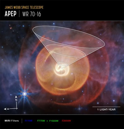 Wolf-Rayet Apep (MIRI Compass Image) by James Webb Space Telescope (NASA)