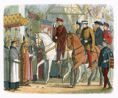 King Charles VI of France and Henry V welcomed by the clergy by James William Edmund Doyle