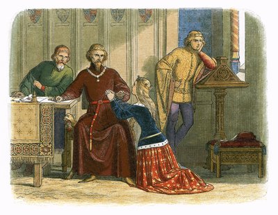 Queen Anne intercedes with Gloucester and Arundel for Sir Simon Burley by James William Edmund Doyle