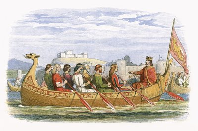 The barge of Edgar manned by eight kings on the Dee by James William Edmund Doyle