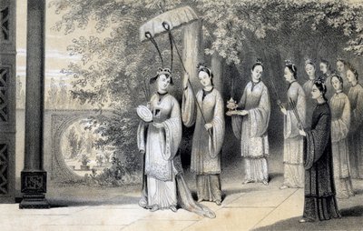 The empress and her attendants proceeding to the temple from the mulberry grove by James William Giles