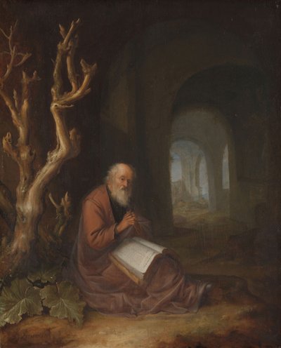 A Hermit Praying in a Ruin by Jan Adriansz van Staveren