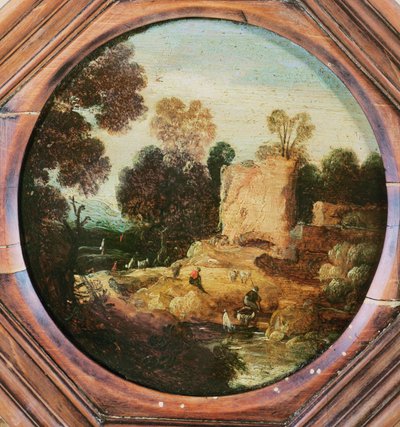 A Wooded Landscape with Herdsmen and Goats by a Pool by Jan Asselyn