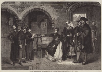 Luther, when a Chorister, singing Hymns from Door to Door at Eisenach by Jan August Hendrik Leys