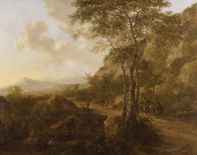 Mountain Landscape with Muleteers on a Track by Jan Both