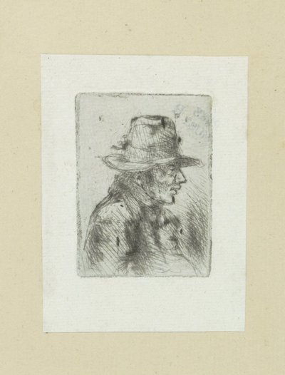Man with Top Hat, Facing Right by Jan Chalon