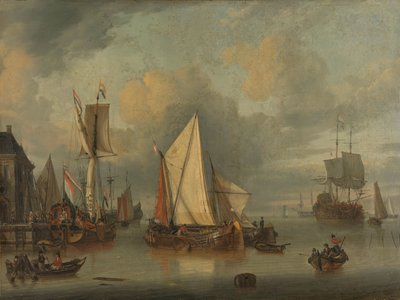 A Calm (Ships in the Harbor by Calm Weather) by Jan Claesz. Rietschoof
