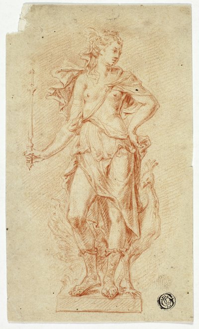 Statue of Juno with Scepter and Peacock by Jan Claudius de Cock