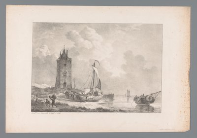 Coastal Landscape with Tower by Jan Dam Steuerwald (possibly)