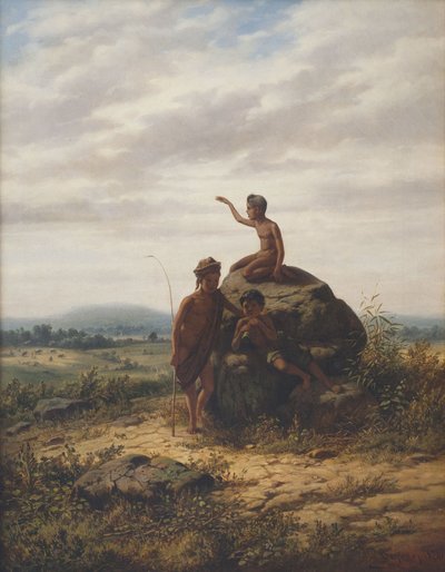 An extensive Indonesian landscape with young cowherds by Jan Daniel Beynon
