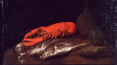 A Still Life of a Lobster and Fish on a Table by Jan Davidsz de Heem