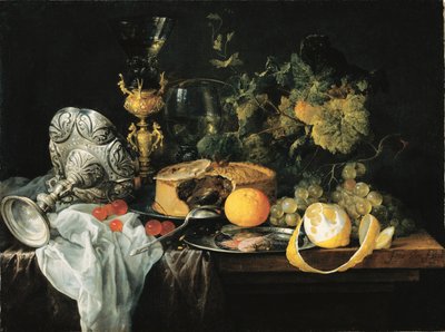 Sumptuous Still Life with Fruits, Pie and Goblets, 1651 by Jan Davidsz. de Heem