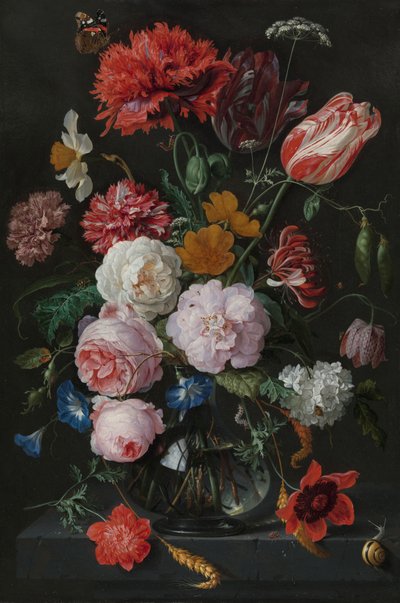Still Life with Flowers in a Glass Vase by Jan Davidsz de Heem