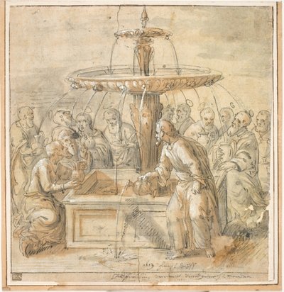 Saints with Jars Around a Fountain by Jan Deys