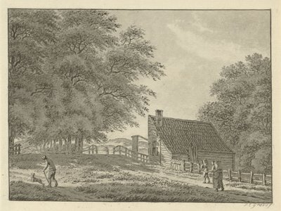 Landscape near Overveen with Walkers by Jan Evert Grave
