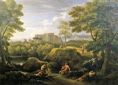 Landscape with figures by Jan Frans van Bloemen