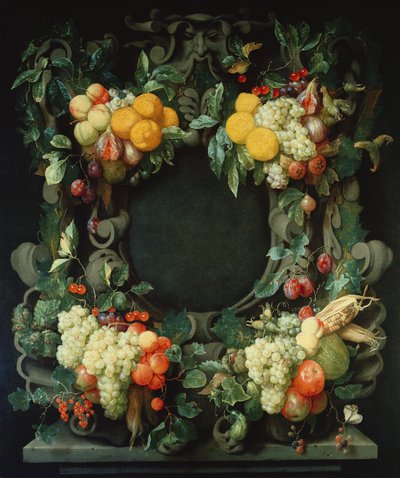 Garland of Fruit Around an Empty Niche by Jan Frans van Son