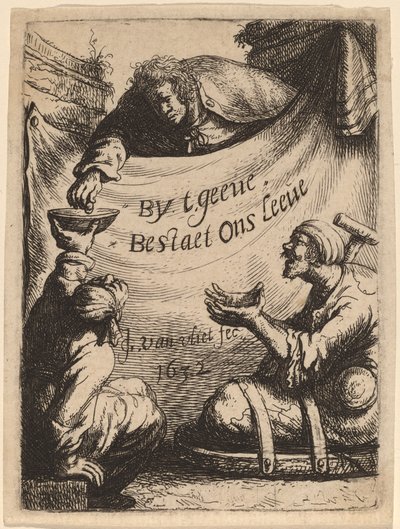 Title Page: Two Cripples Receiving Alms by Jan Georg van Vliet