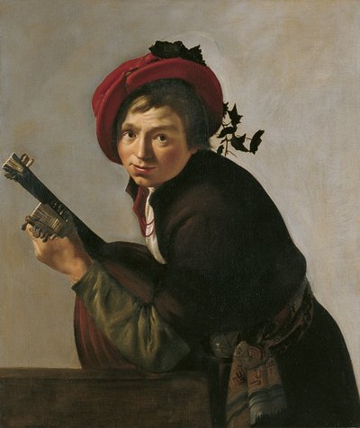 Man Playing a Theorbo by Jan Gerritsz van Bronckhorst