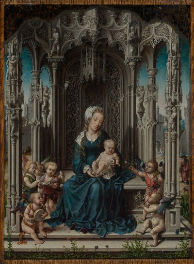 Enthroned Mary with Child and Music-Making Angels by Jan Gossaert